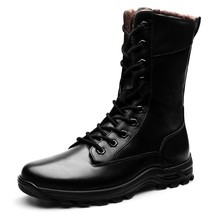 Leather Ankle Boots Men Outdoor Leather Winter  Warm Man Boots Army Boots for Me - £83.73 GBP