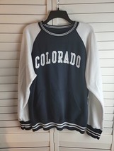 New York Popular Size L Black And White Sweatshirt Colorado Logo On Front Casual - $14.89