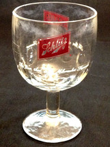 Vintage Schlitz Beer Thick Glass Thumbprint Mug Goblet Pedestal Cup - £10.19 GBP