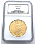 1926 $20 St. Gaudens US Gold Double Eagle Grado da NGC come MS-63 - $5,719.37