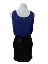 Jealous Tomato Anthropologie Sequin Sleeveless Dress, Size L, Blue/Black - £15.79 GBP