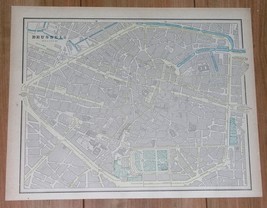 1890 Original Antique Map Of Brussels / Belgium - £13.51 GBP