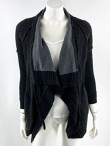 Vince Cardigan Sweater XS Yak Hair Wool Blend Black Gray Draped Open Front - £47.48 GBP