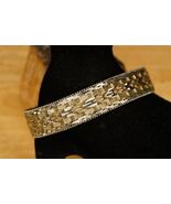 Estate Jewelry 15MM Woven Chevron Mesh 925 Sterling Silver Bracelet Ital... - $123.74