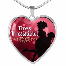 Spanish Love Eres Irresitible Latina Gift Stainless Steel Or 18k Gold Heart Pend - £43.48 GBP