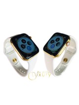 CUSTOM 24K Gold Plated 44MM Apple Watch SERIES 5 With White Sport Band G... - £988.02 GBP