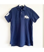 Polo Ralph Lauren Blue Big Pony 3 Front Rugby Sport Embroidered Collar S... - $68.56 CAD