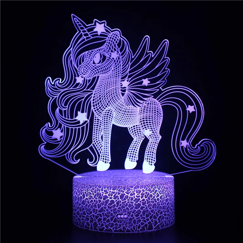 3D LED Unicorn Night Light for Kids Bedside Style 3 - £15.43 GBP