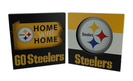 NFL Pittsburgh Steelers Football Cut Out Logo and Home Sweet Home Wall Hangings - £22.65 GBP