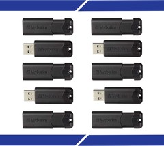 32GB Pinstripe USB 3.2 Gen 1 Flash Drive Retractable Thumb Drive 10 Pack Black - $82.95