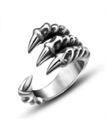Vintage Punk Titanium Steel Eagle Dragon Claw Skul Adjustable Open Ring ... - $19.11 CAD