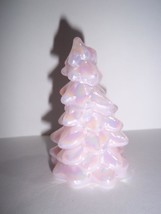 Mosser Glass Crown Tuscan Pink Carnival 2.75&quot; Mini CHRISTMAS TREE Figurine - £12.92 GBP