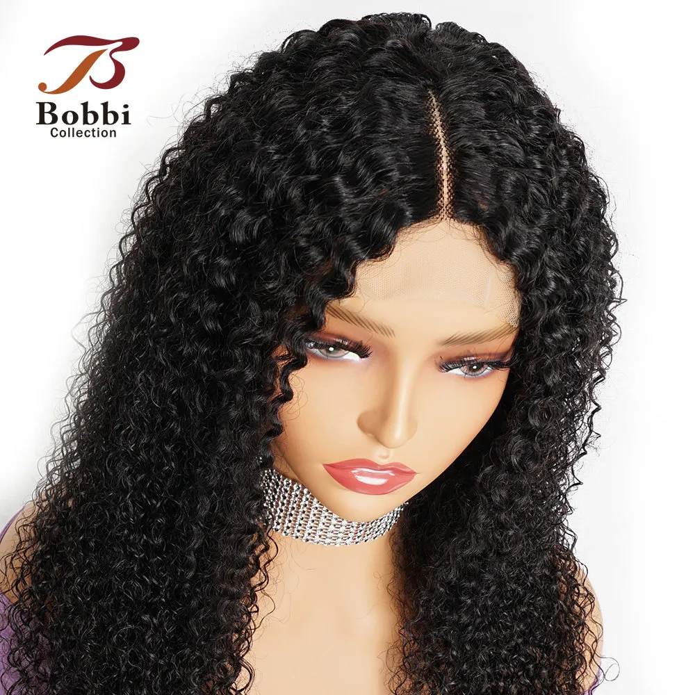 Jerry Curly Lace Front Wig Human Hair Wigs Natural Color Free Middle Pa - £42.47 GBP+