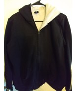 Sherpa-Lined Hoodie Jacket Black 1X - $15.00