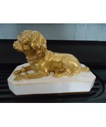 Vintage Staffordshire Mottahedeh Italy Gold Finish Dog Used - $186.91