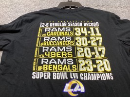 Los Angeles Rams T-Shirt Mens Large Super Bowl Champions LVI Black Scores - £10.83 GBP