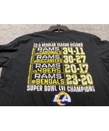 Los Angeles Rams T-Shirt Mens Large Super Bowl Champions LVI Black Scores - £10.86 GBP