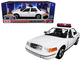 2001 Ford Crown Victoria Police Car Plain White with Flashing Light Bar and Fron - £68.72 GBP