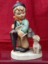 Napco Ceramic Figurine Back To School Boy w/ Dog Japan AH1K Vintage - $9.85