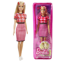 New Barbie Mattel Fashionistas #169 Pink Houndstooth Top &amp; Skirt Pop Doll 12&quot; - £8.75 GBP