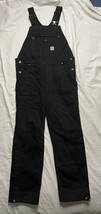 Carhartt Quilted Lined Double Knee Bib Overalls Womens Medium Short 1040... - $105.14 CAD