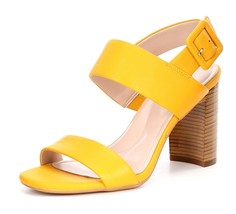 New Preston &amp; York Women&#39;s Farah Leather Slingback Dress Sandal Yellow 7.5M - $59.39