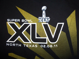 NFL Super Bowl XLV (45) North Texas 2011 Football Black Graphic T Shirt - XL - $18.88