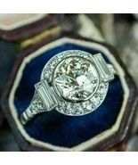 3.80 Ct Vintage Simulated Diamond Solitaire Engagement Ring Sterling Silver - $1,857.74 MXN