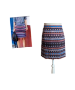 J. CREW Womens Size 0 Purple Multi-color Geometric Pencil Skirt Fully Lined - £14.80 GBP