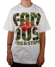 Famous Stars And Straps Wings Screen Printed Tee White Orange Camo T-Shirt - £11.79 GBP
