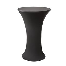 24X43 Inch Round Spandex Cocktail Tablecloth Black Elastic Fitted Highboy Bar Ho - £33.46 GBP