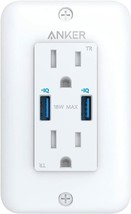 Anker 2-Port USB Wall Outlets Socket AC Power Receptacle Charger with Wa... - £23.67 GBP