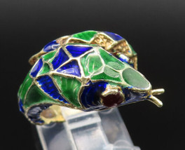 14K GOLD - Vintage Enamel Snake With Tongue Out Wrap Ring Sz 7 - GR427 - £544.24 GBP