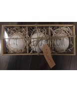 New Rae Dunn Ceramic Christmas Ornaments Set Of 3 Live Laugh Love - $66.70