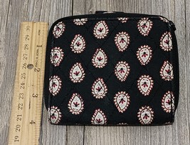 Vera Bradley Retired Teardrop Paisley Bi-Fold Mini Wallet Black Quilted ... - $15.77 CAD