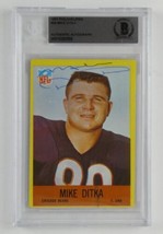 Mike Ditka Signed Football Card Bears 1967 Philadelphia #29 Slabbed Beckett COA - £118.32 GBP