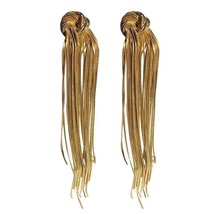 European And American New Fashion Tassel Knot Gold Drop Earrings For Wom... - £42.84 GBP