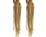 Nd american new fashion tassel knot 18k gold drop earrings for women long ear clip thumb155 crop