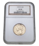 1932-D 25C Washington Quarts Classé Par NGC Comme XF-40 - €225,99 EUR