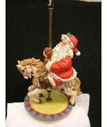 Applause Collectibles Vintage Ceramic Santa Claus on Carousel Horse Figu... - $107.23 CAD