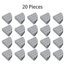 20x Light Gray Part 2577 Brick 4x4 ¼ Circle Building Pieces 100% Compatible - £7.75 GBP