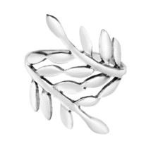 Embracing Peace Olive Branch Wrap .925 Sterling Silver Ring-7 - £16.06 GBP