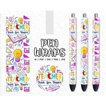 Teacher Pen Wraps, Pen Wrap Png, Epoxy Pen Wraps, Glitter Pen Wrap, Pen Wrap SVG - £2.20 GBP