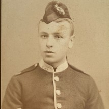 c1870 Antique CDV Young Man Military Uniform Portrait Carte De Visite Photo - £19.94 GBP