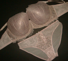 Nwt Victoria&#39;s Secret 36DDD Bh Set L Höschen Taupe Rose Rosa Gold Foil Sehr Sexy - £66.45 GBP