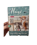 Dog And Cat Paw Print Stamp Kit with Solid Wood Picture Frame Pet Lovers - £4.67 GBP