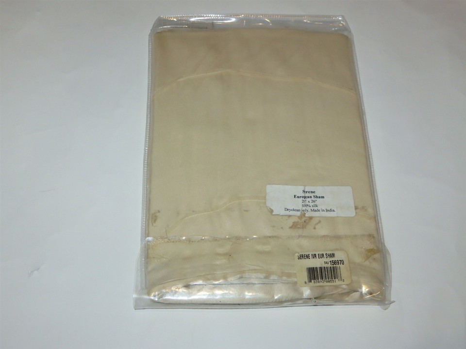 2 L'Erba Serene Silk Ivory Euro shams NIP $270 Item image 3