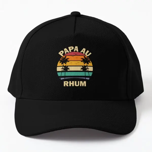 Rigolo Alcool Fete Des Pere Papa Au Rhum Baseball Cap Hat Casquette Black  - £11.06 GBP