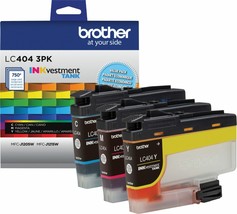 Brother - LC404 3PK 3-Pack INKvestment Tank Ink Cartridges - Cyan/Magenta/Yellow - £60.64 GBP