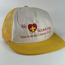 Mid America Council VTG Snapback Mesh Trucker Hat Cap Boy Scouts BSA Sco... - £19.54 GBP